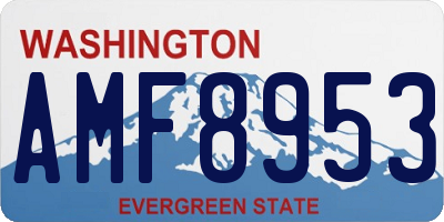WA license plate AMF8953