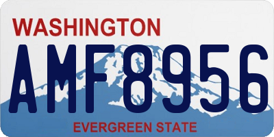 WA license plate AMF8956