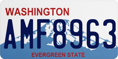 WA license plate AMF8963