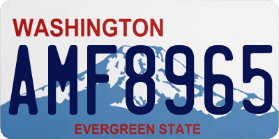 WA license plate AMF8965