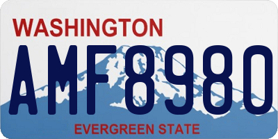 WA license plate AMF8980