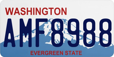 WA license plate AMF8988