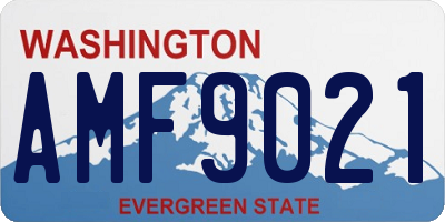 WA license plate AMF9021