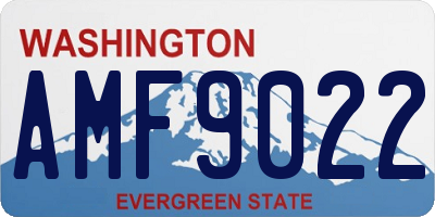 WA license plate AMF9022