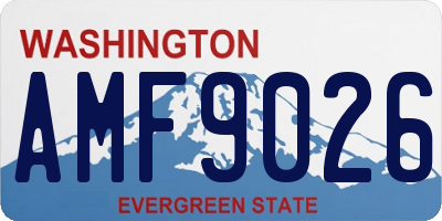WA license plate AMF9026