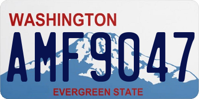 WA license plate AMF9047
