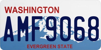 WA license plate AMF9068
