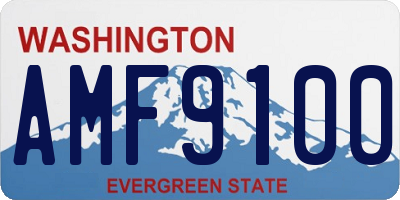 WA license plate AMF9100