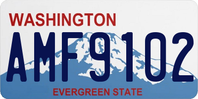 WA license plate AMF9102