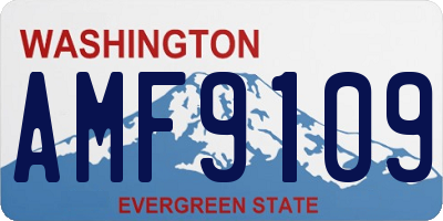 WA license plate AMF9109