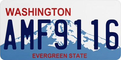 WA license plate AMF9116