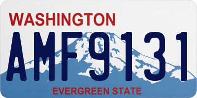 WA license plate AMF9131