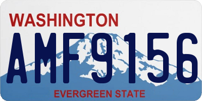 WA license plate AMF9156