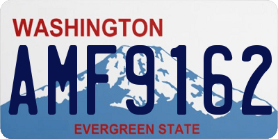 WA license plate AMF9162