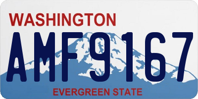 WA license plate AMF9167