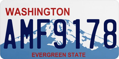 WA license plate AMF9178