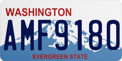 WA license plate AMF9180