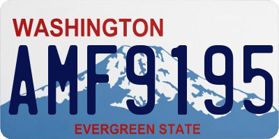 WA license plate AMF9195