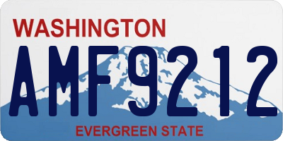 WA license plate AMF9212