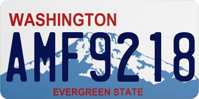 WA license plate AMF9218