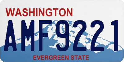 WA license plate AMF9221