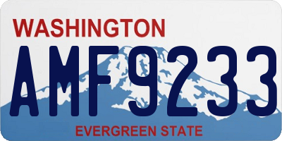 WA license plate AMF9233