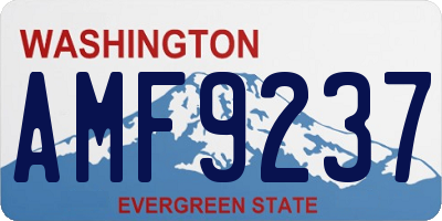 WA license plate AMF9237