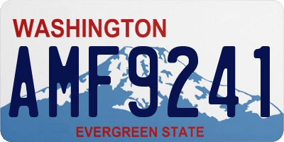 WA license plate AMF9241