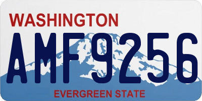 WA license plate AMF9256