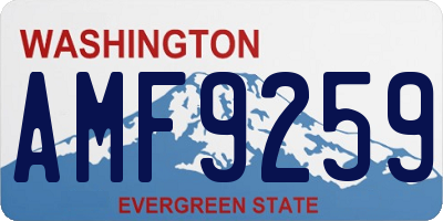 WA license plate AMF9259