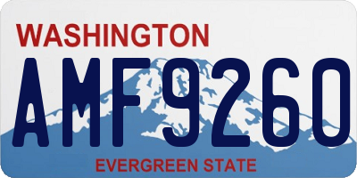 WA license plate AMF9260