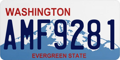 WA license plate AMF9281