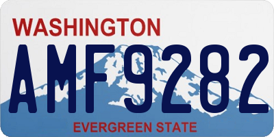 WA license plate AMF9282