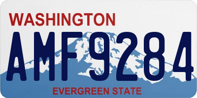 WA license plate AMF9284