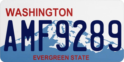 WA license plate AMF9289