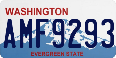 WA license plate AMF9293