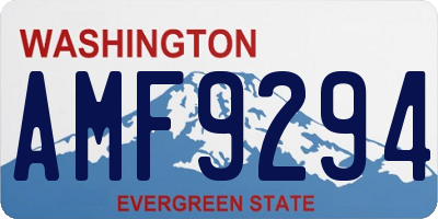 WA license plate AMF9294