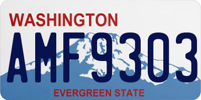 WA license plate AMF9303