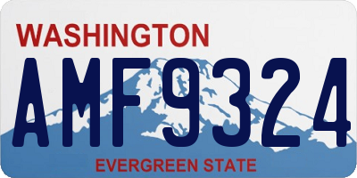 WA license plate AMF9324