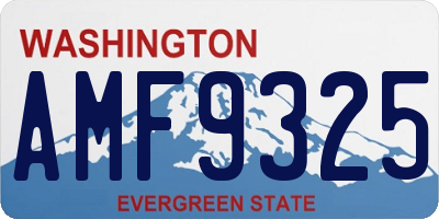 WA license plate AMF9325