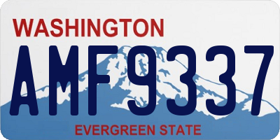 WA license plate AMF9337