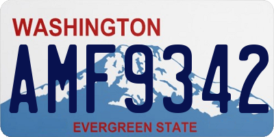 WA license plate AMF9342