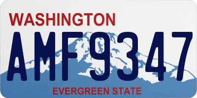 WA license plate AMF9347