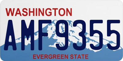 WA license plate AMF9355