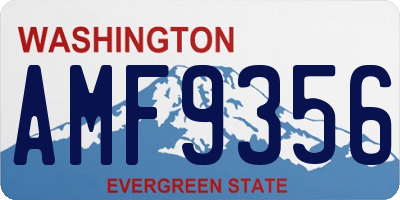 WA license plate AMF9356