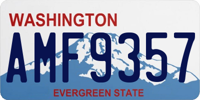 WA license plate AMF9357