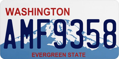 WA license plate AMF9358