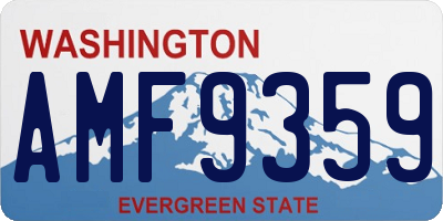 WA license plate AMF9359