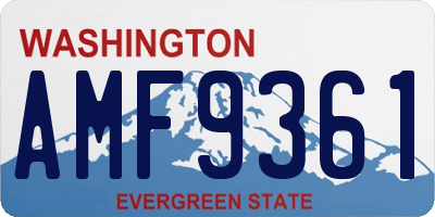WA license plate AMF9361
