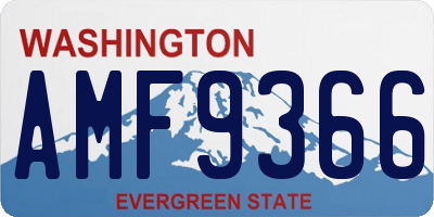 WA license plate AMF9366